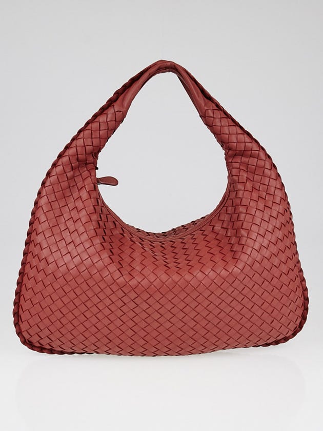 Bottega Veneta Appia Intrecciato Woven Nappa Leather Medium Veneta Hobo Bag