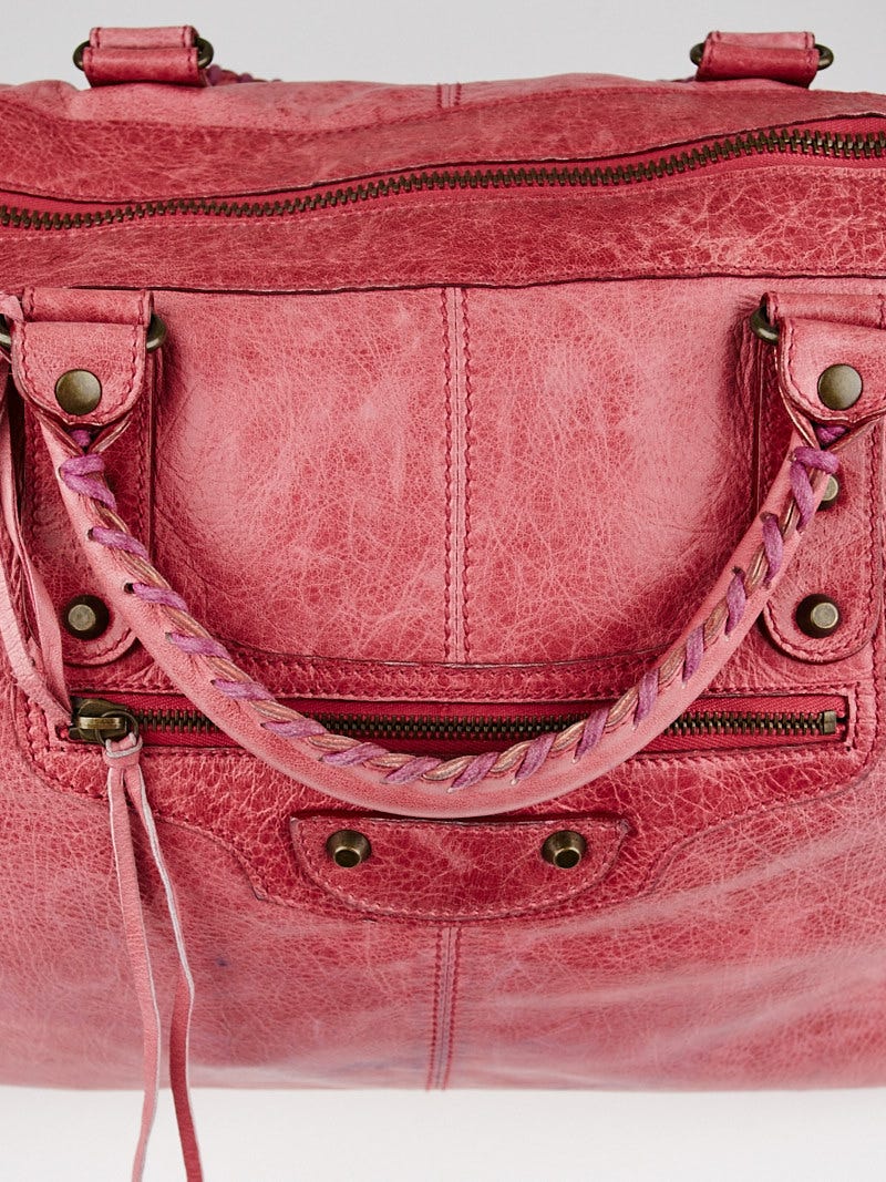 Balenciaga Rose Chevre Leather Weekender Bag | Yoogi's Closet