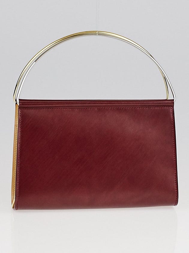 Cartier Burgundy Smooth Calfskin Leather Trinity Mini Clutch Bag
