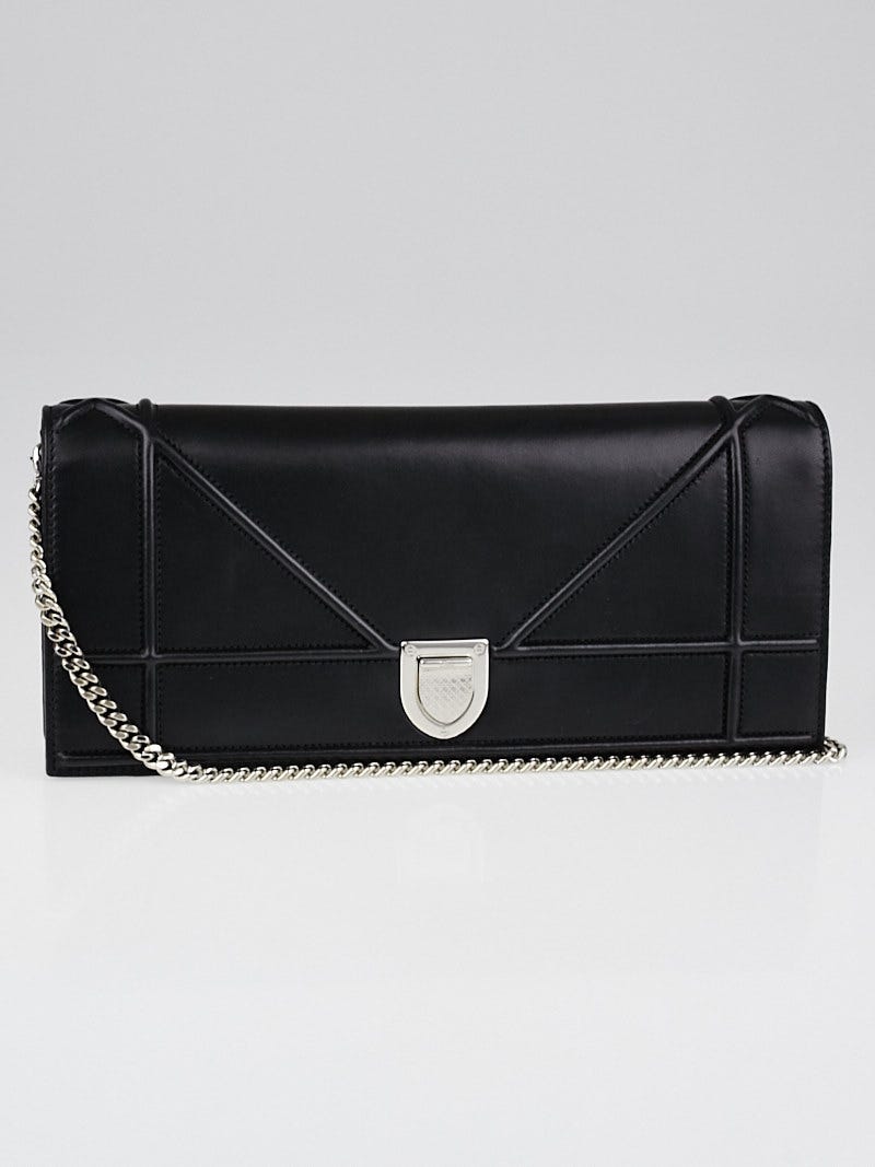 Christian Dior Black Lambskin Leather Diorama Pochette Clutch Bag Yoogi s Closet