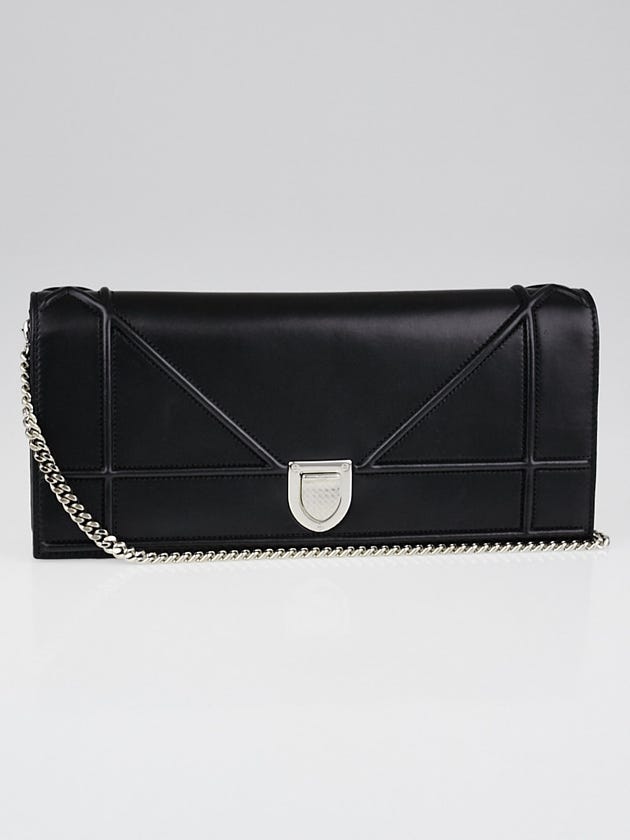 Christian Dior Black Lambskin Leather Diorama Pochette Clutch Bag