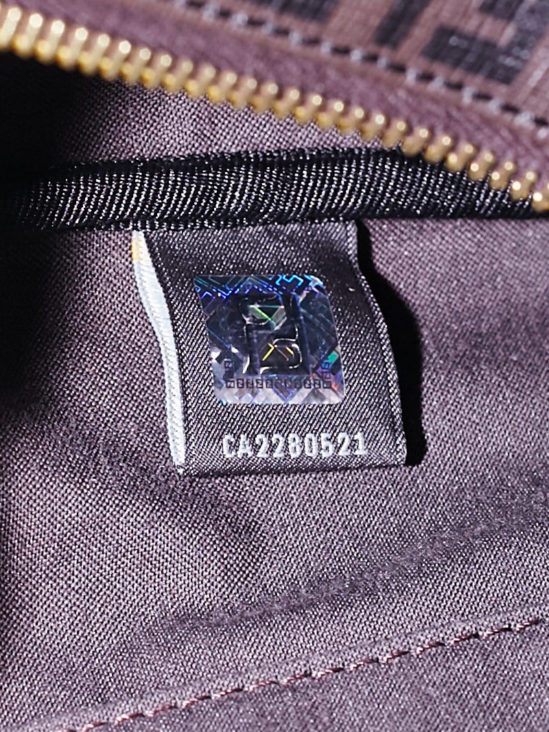 Fendi Noccino Zucchino Spalmati Coated Canvas Forever Bauletto