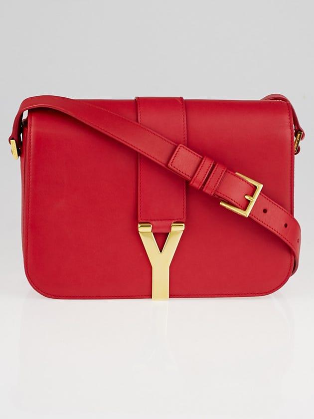 Yves Saint Laurent Red Smooth Calfskin Leather Medium ChYc Flap Bag