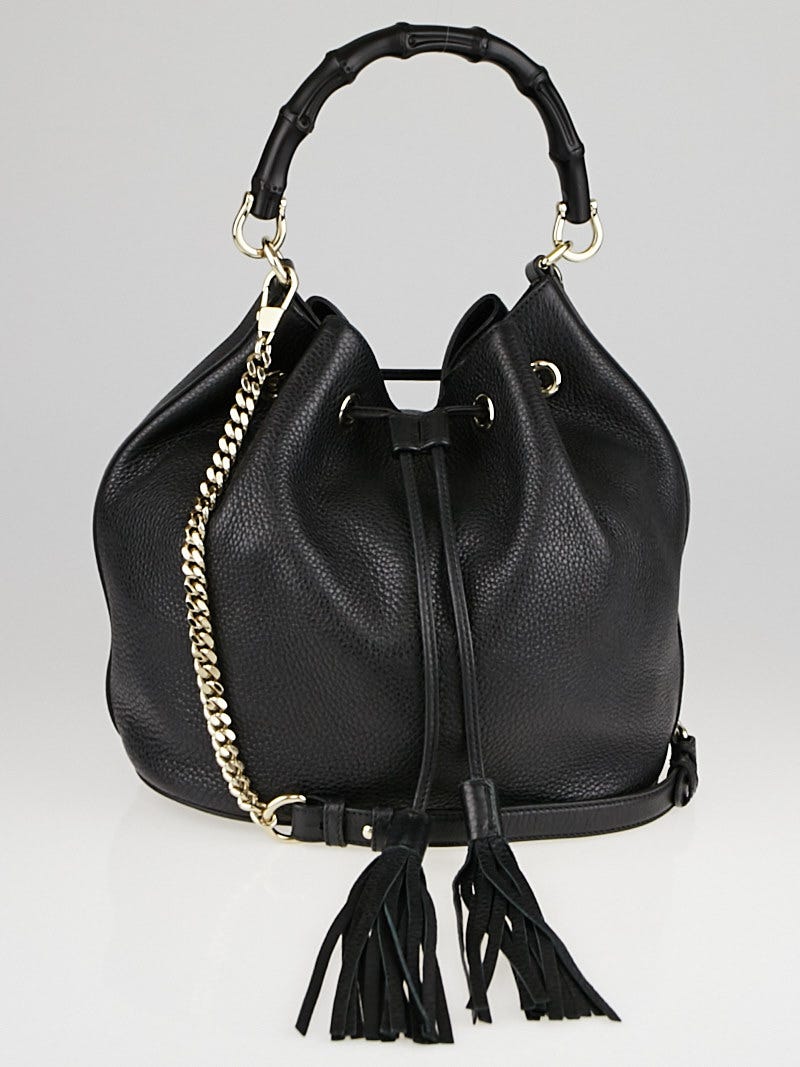 Black gucci bucket bag hot sale