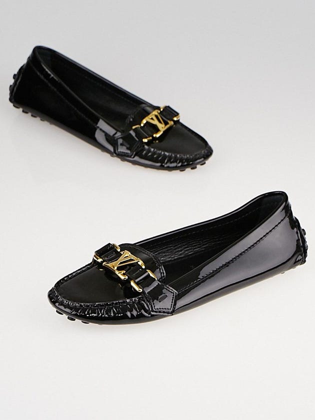 Louis Vuitton Black Patent Leather Oxford Loafers Size 5.5/36