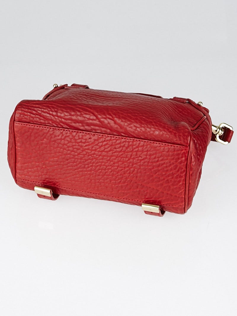 Mulberry Red Shrunken Calf Leather Mini Alexa Satchel Bag