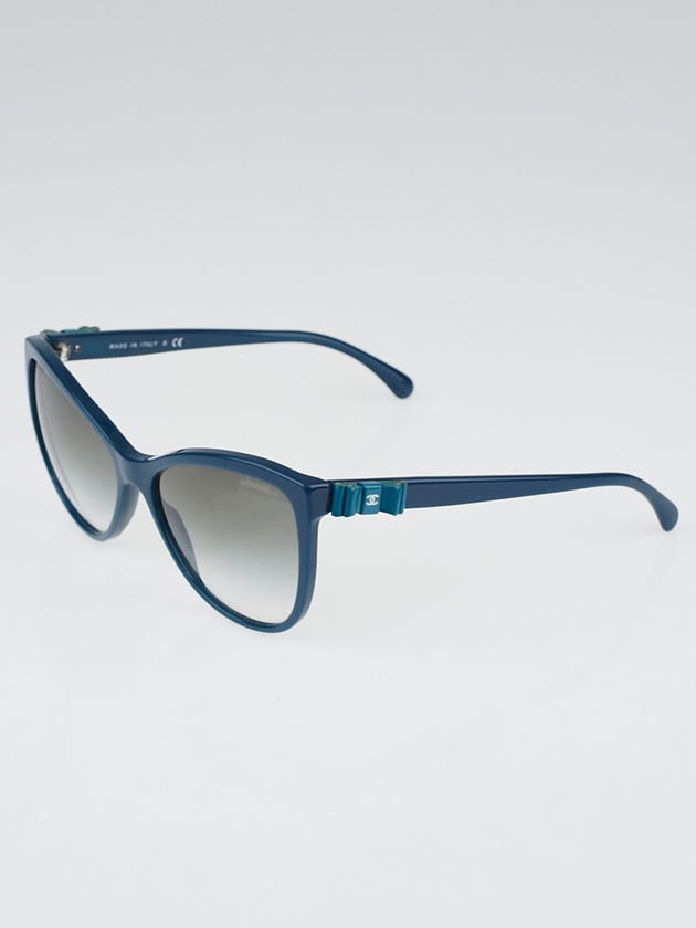 Chanel Turquoise Cat Eye Frame Bow Sunglasses - 5281-Q