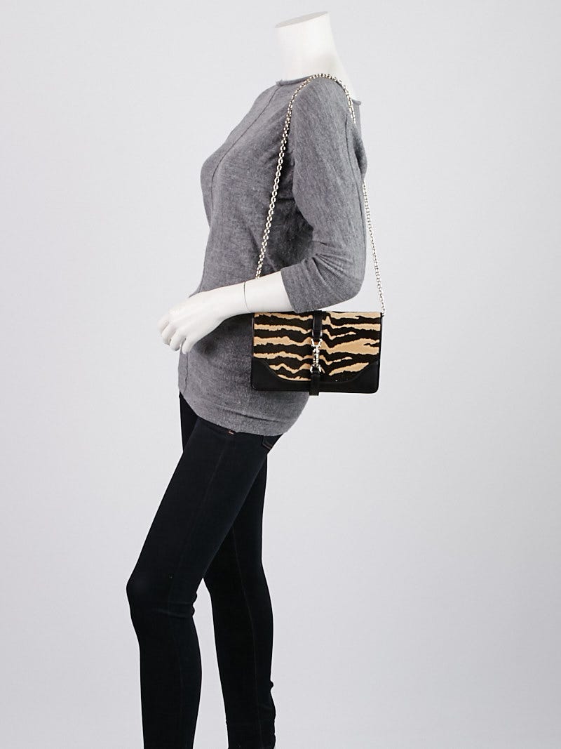Gucci Zebra Print Calf Hair Broadway Evening Bag | Yoogi's Closet