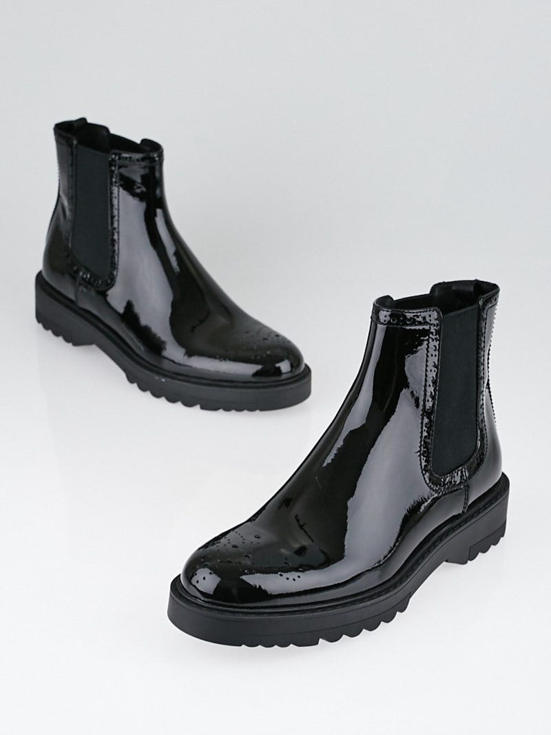 Prada boots cheap patent leather