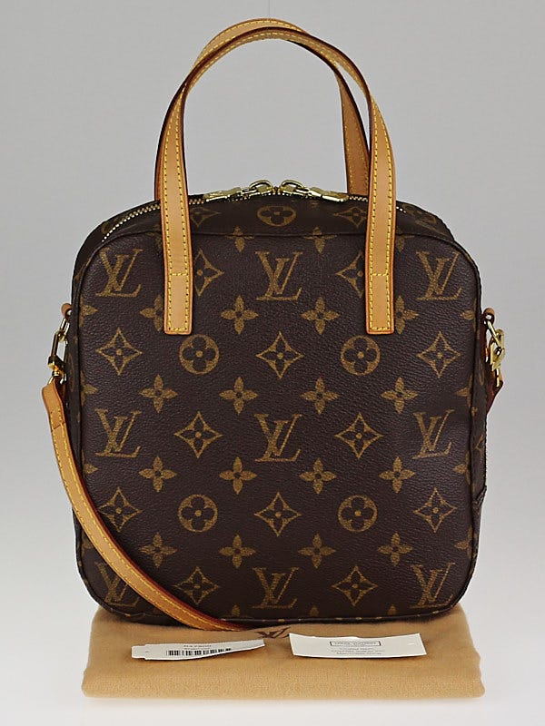 Louis Vuitton Monogram Spontini Bag in Brown Coated Canvas Cloth