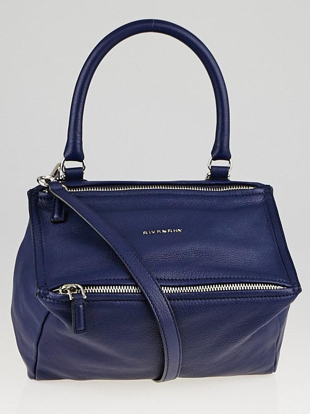 Givenchy Navy Blue Sugar Goatskin Leather Small Pandora Bag