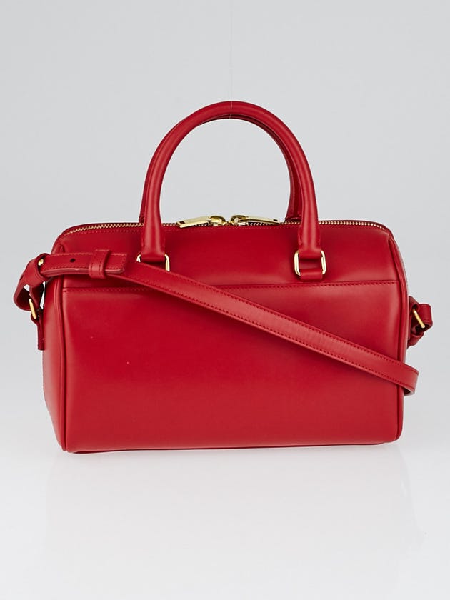 Yves Saint Laurent Red Smooth Calfskin Leather Classic Baby Duffle Bag