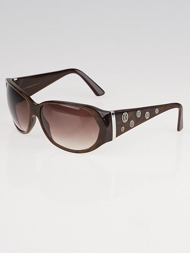 Cartier Brown Frame Gradient Tint C Decor Sunglasses - 125