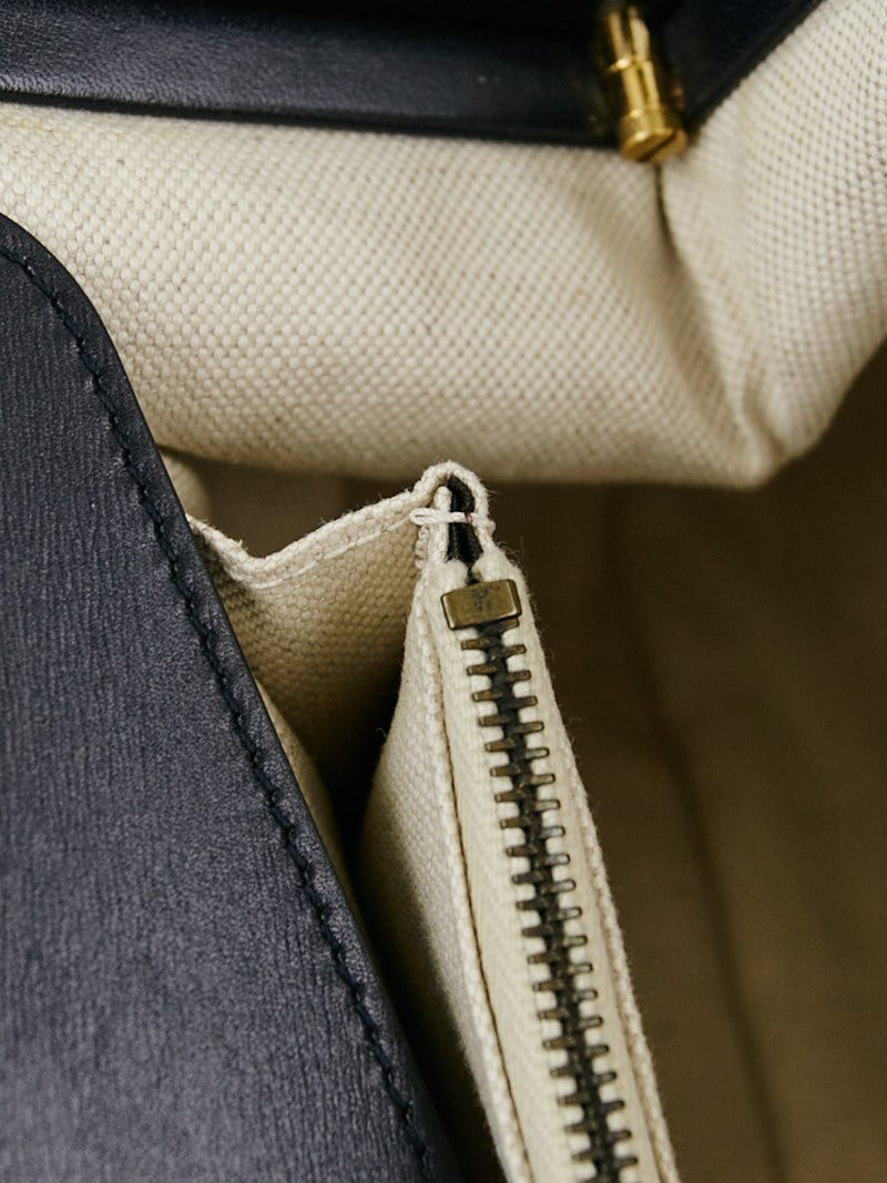 Gucci Blue Diamante Velvet and Leather Lady Stirrup Top