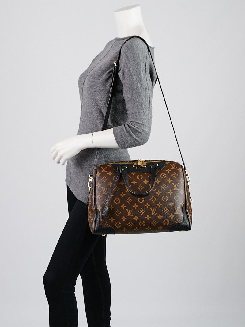 Louis Vuitton Retiro Black Dark brown Leather Cloth ref.71681 - Joli Closet