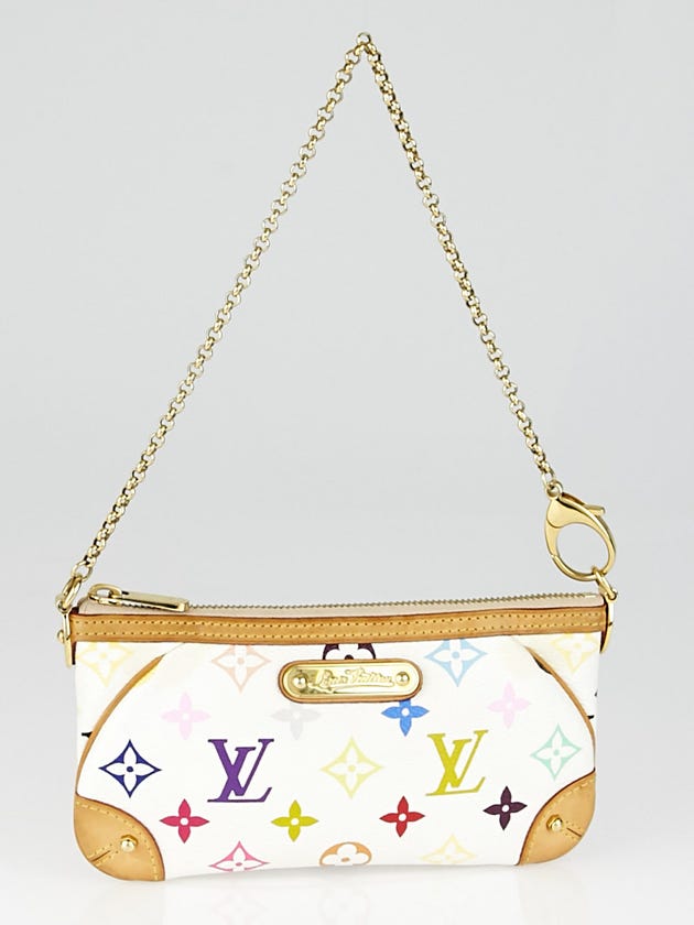 Louis Vuitton White Monogram Multicolore Milla MM Pochette Bag