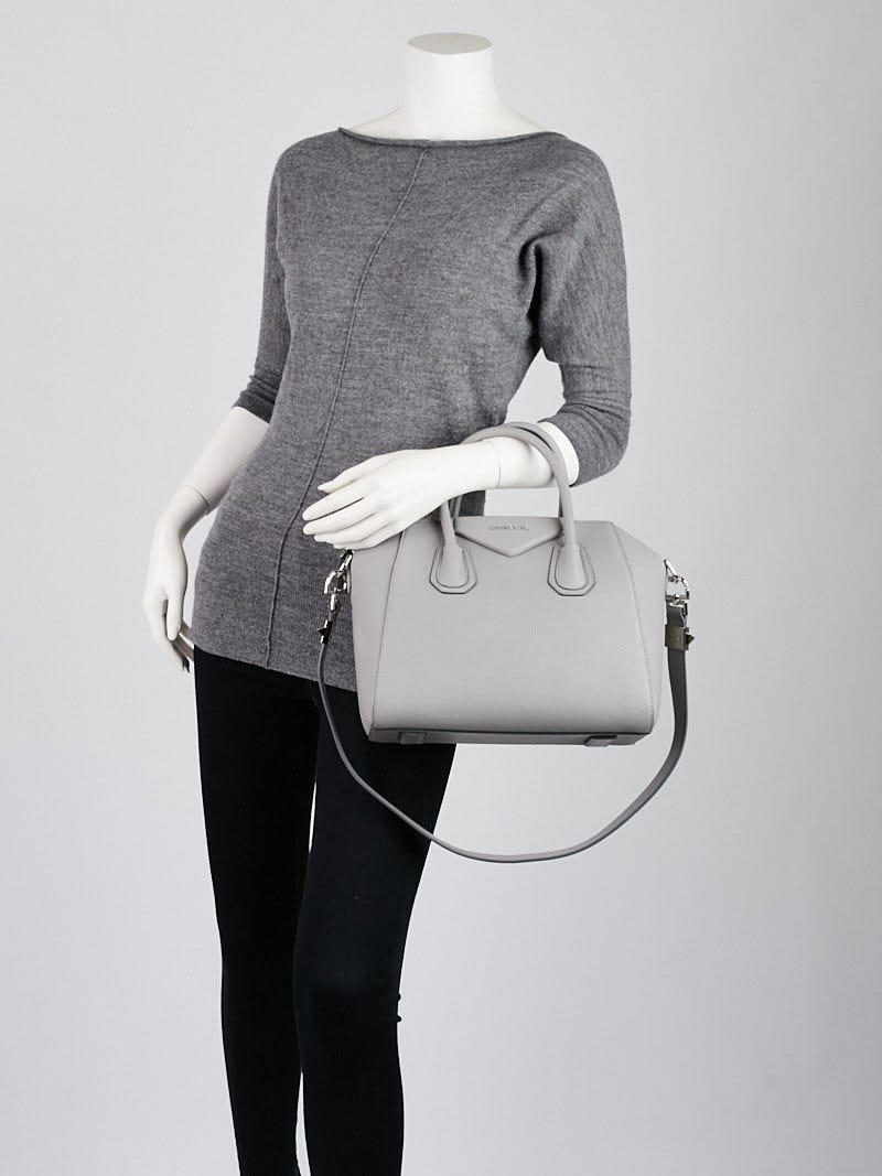 Givenchy Pearl Grey Sugar Goatskin Leather Small Antigona Bag Yoogi s Closet