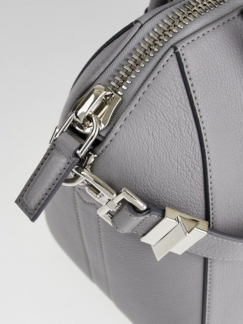 Givenchy Mini Antigona Pearl Grey Bag in Grained Leather