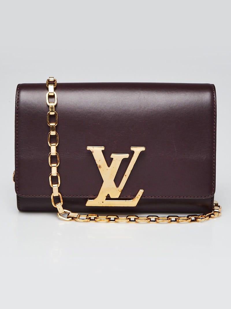 Louis Vuitton Quetsche Box Calfskin Leather Chain Louise GM Clutch