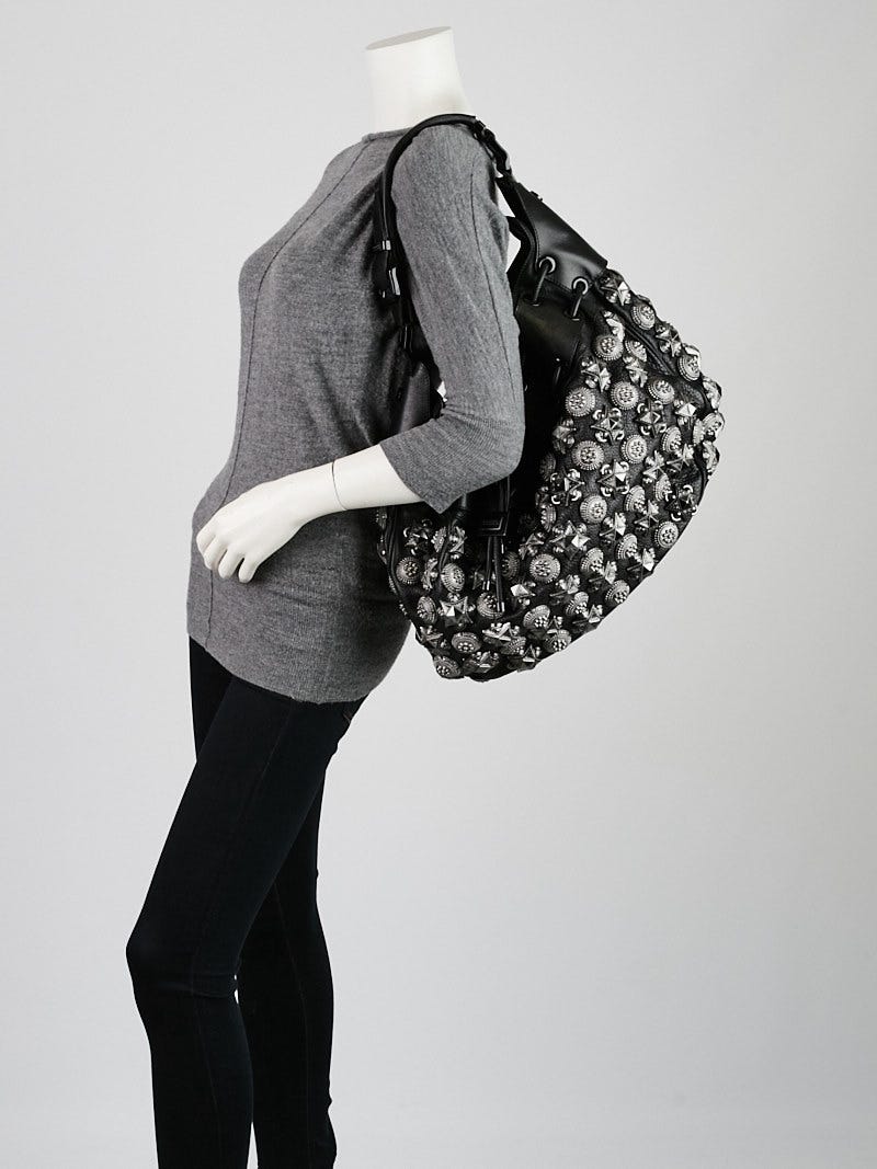 世界有名な Burberry Prorsum Bag Hobo Warrior Mason Leather Black ひざ丈ワンピース