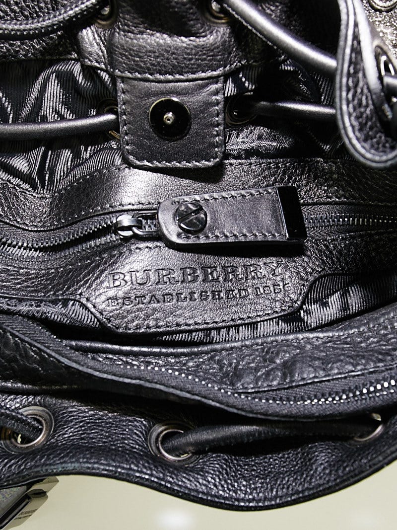 Burberry Prorsum Black Leather Mason Warrior Hobo Bag