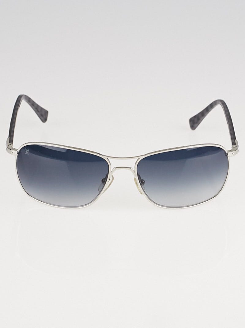 LOUIS VUITTON Damier Socoa Aviator Sunglasses Z0216U Silver