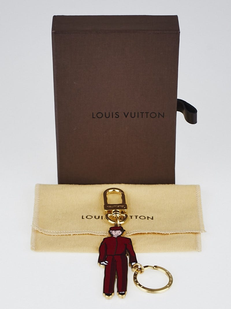 Louis Vuitton Bell Boy Keyring Red Enamel Gold