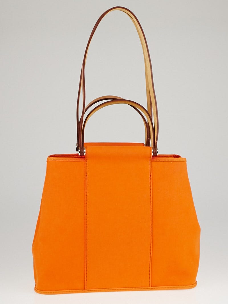 Hermes Orange Canvas Cabag Elan PM Tote Bag Yoogi s Closet