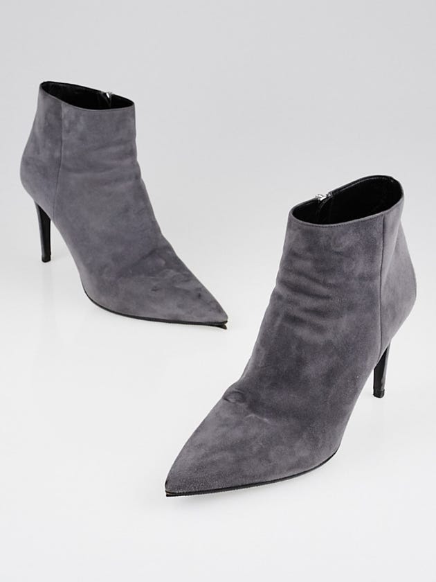 Prada Nebbia Suede Pointed Toe Ankle Boots Size 9/39.5