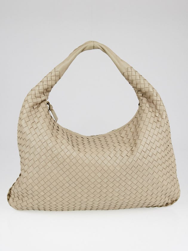 Bottega Veneta Sand Intrecciato Woven Nappa Leather Large Veneta Hobo Bag