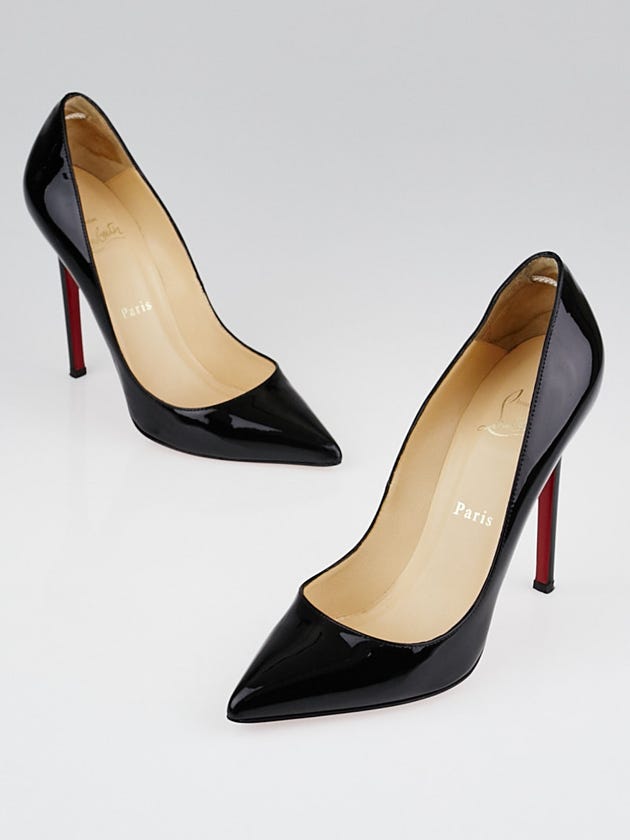 Christian Louboutin Black Patent Leather Pigalle 120 Pumps Size 7/37.5