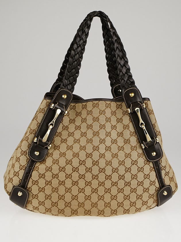 Gucci Beige/Ebony GG Canvas Pelham Medium Shoulder Bag