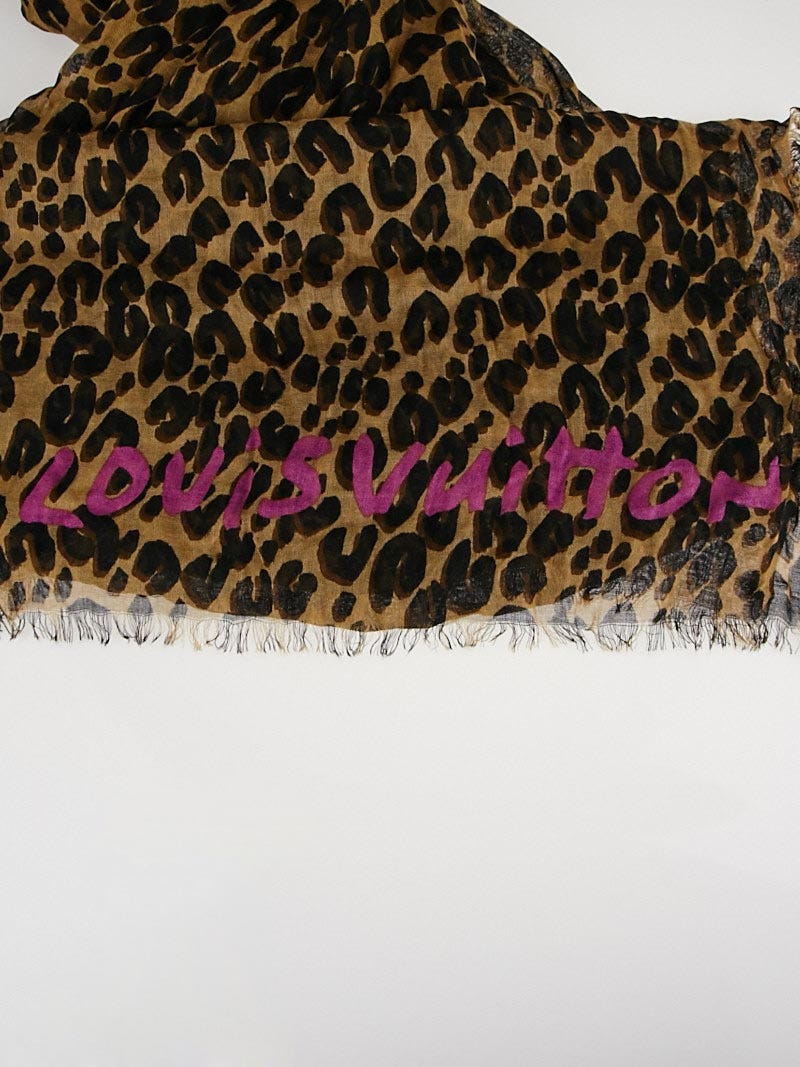 Louis Vuitton Stephen Sprouse Fuschia Leopard Print Etole Scarf w/tags