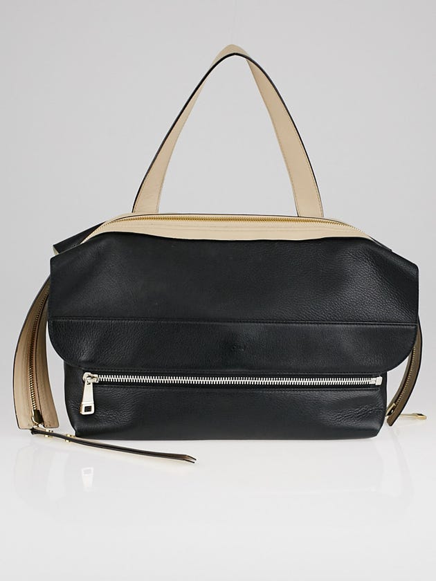 Chloe Black/Rope Beige Deerskin Leather Dalston Shoulder Bag