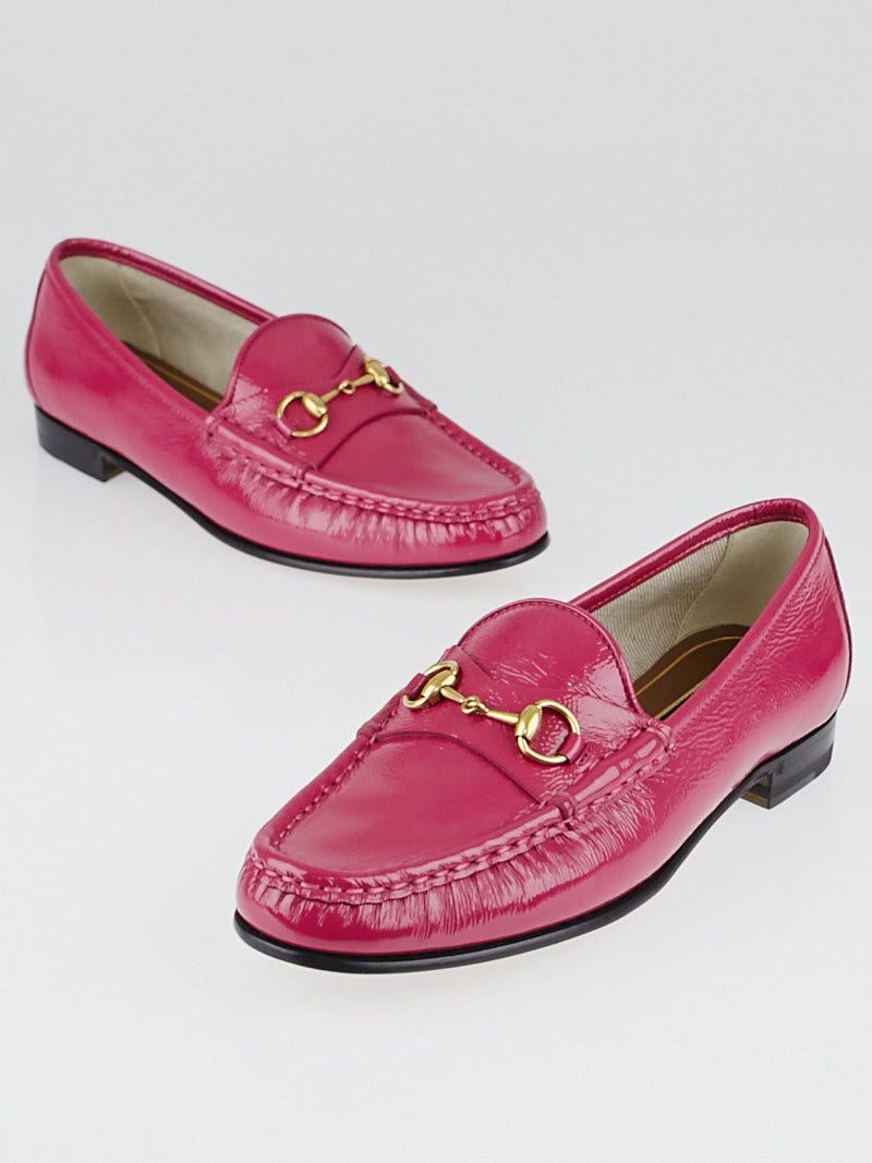 Gucci Pink Patent Leather Horsebit Loafers Size 8/38.5 | Yoogi's