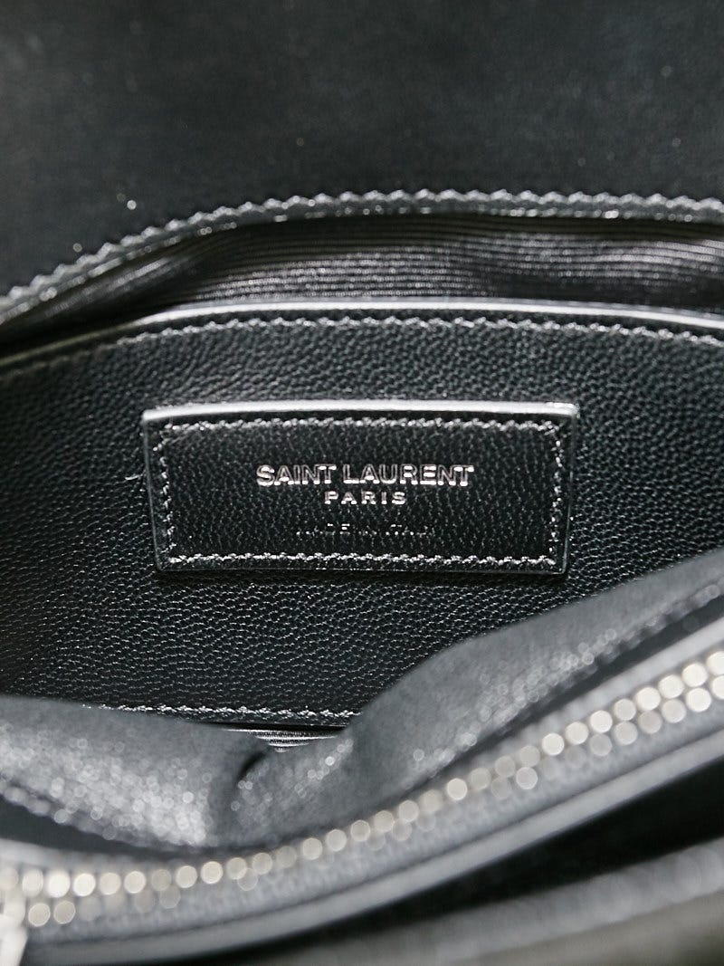Yves Saint Laurent Black Chevron Quilted Suede Fringe Yves Saint Laurent Black Chevron Quilted Suede Fringe