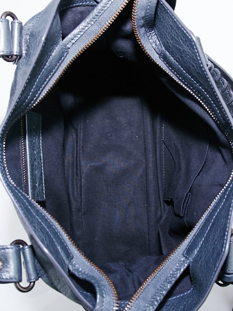 Balenciaga Anthracite Lambskin Leather Motorcycle Town Bag Yoogi s Closet