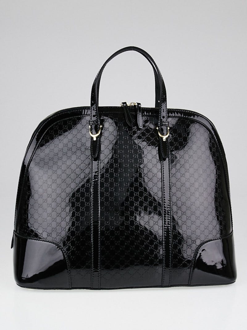 Gucci Black Microguccissima Patent Leather Nice Large Top Handle Bag Yoogi s Closet