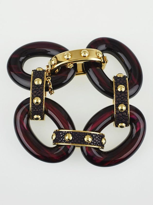 Louis Vuitton Burgundy Resin Gimme A Clue Chain Bracelet