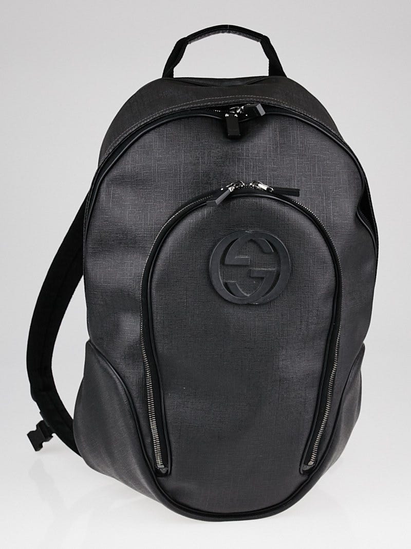 Gucci Black Coated Canvas Backpack Bag - Yoogi's Closet