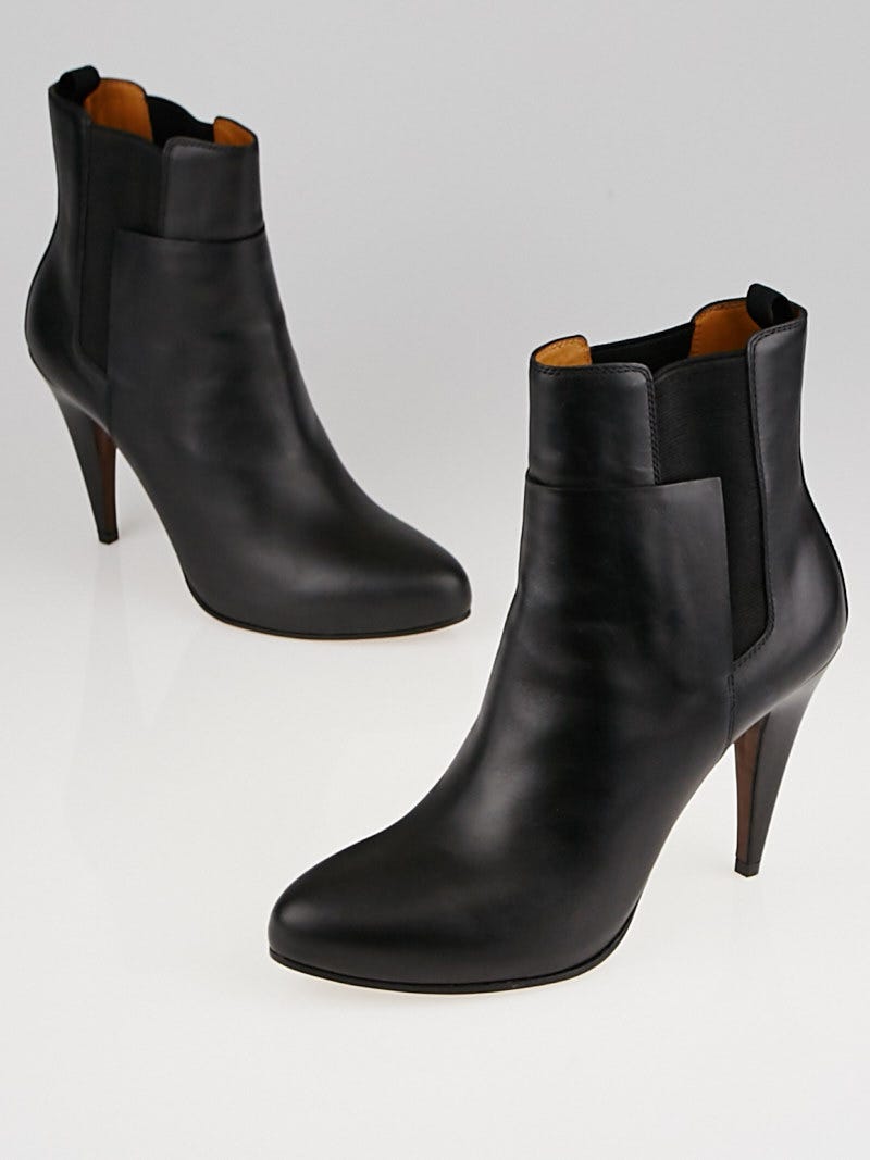 Balenciaga Black Leather Sculpted Ankle Boots Size 10.5 41