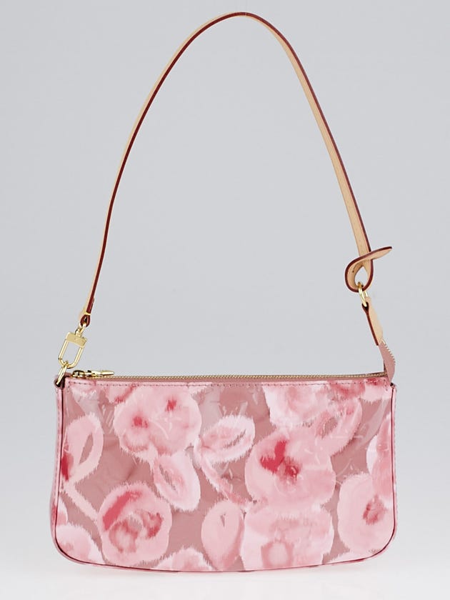 Louis Vuitton Limited Edition Rose Velours Monogram Vernis Ikat Accessories Pochette NM Bag