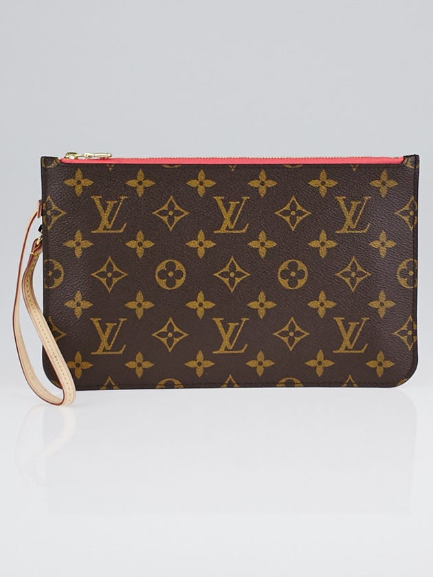 Louis Vuitton Monogram Canvas Neverfull Pochette Zippered Clutch Bag