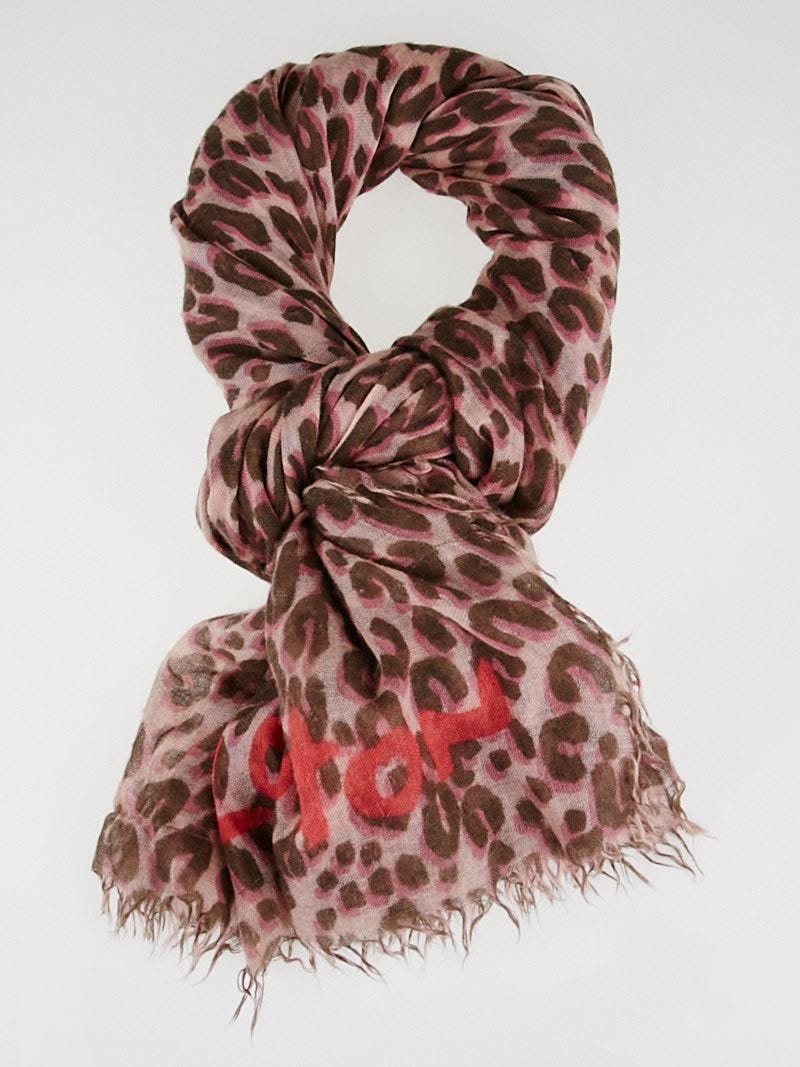 Louis Vuitton - Stephen Sprouse Leopard Cashmere & Silk Stole Rose Spray