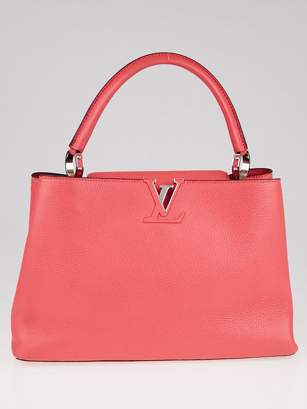 Louis Vuitton Litchi Taurillon Leather Capucines MM Bag