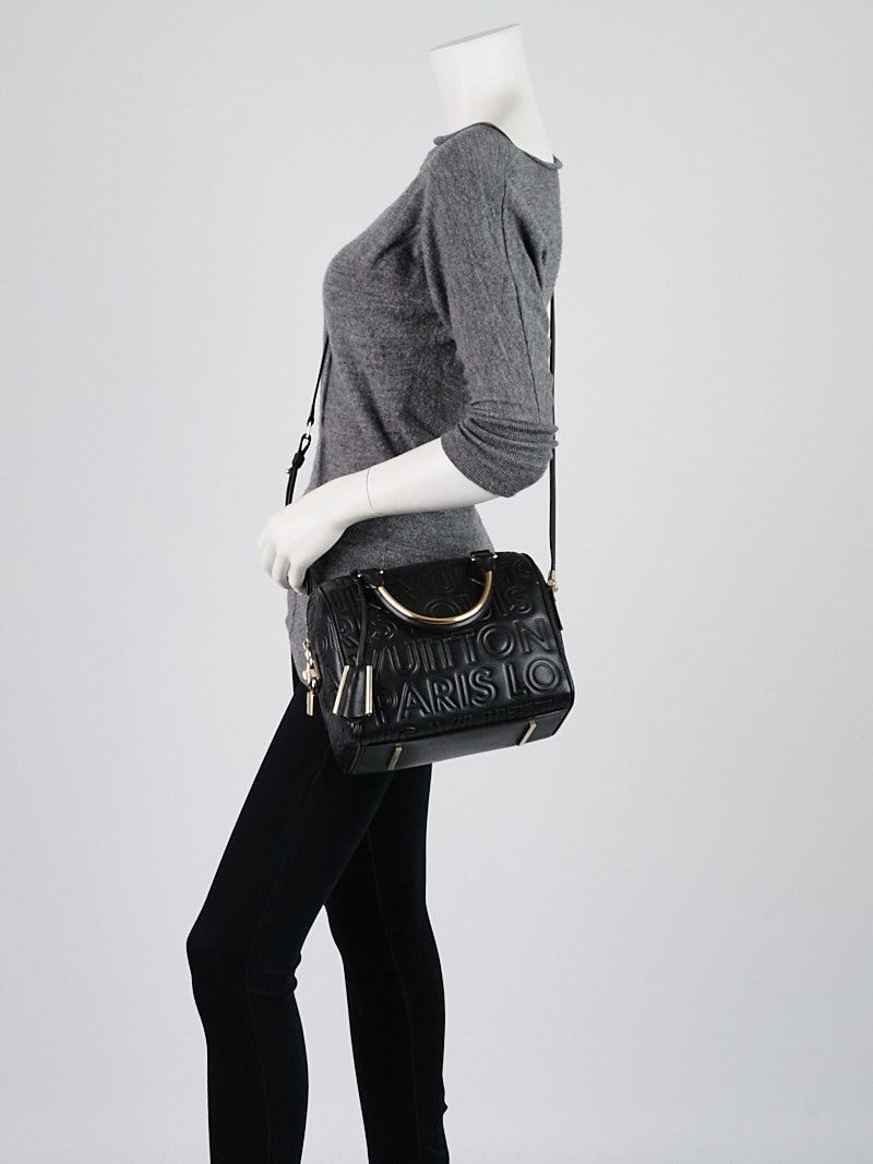 Louis Vuitton Limited Edition Black Monogram Paris Embossed Leather Speedy  Mini Bag | Yoogi's Closet