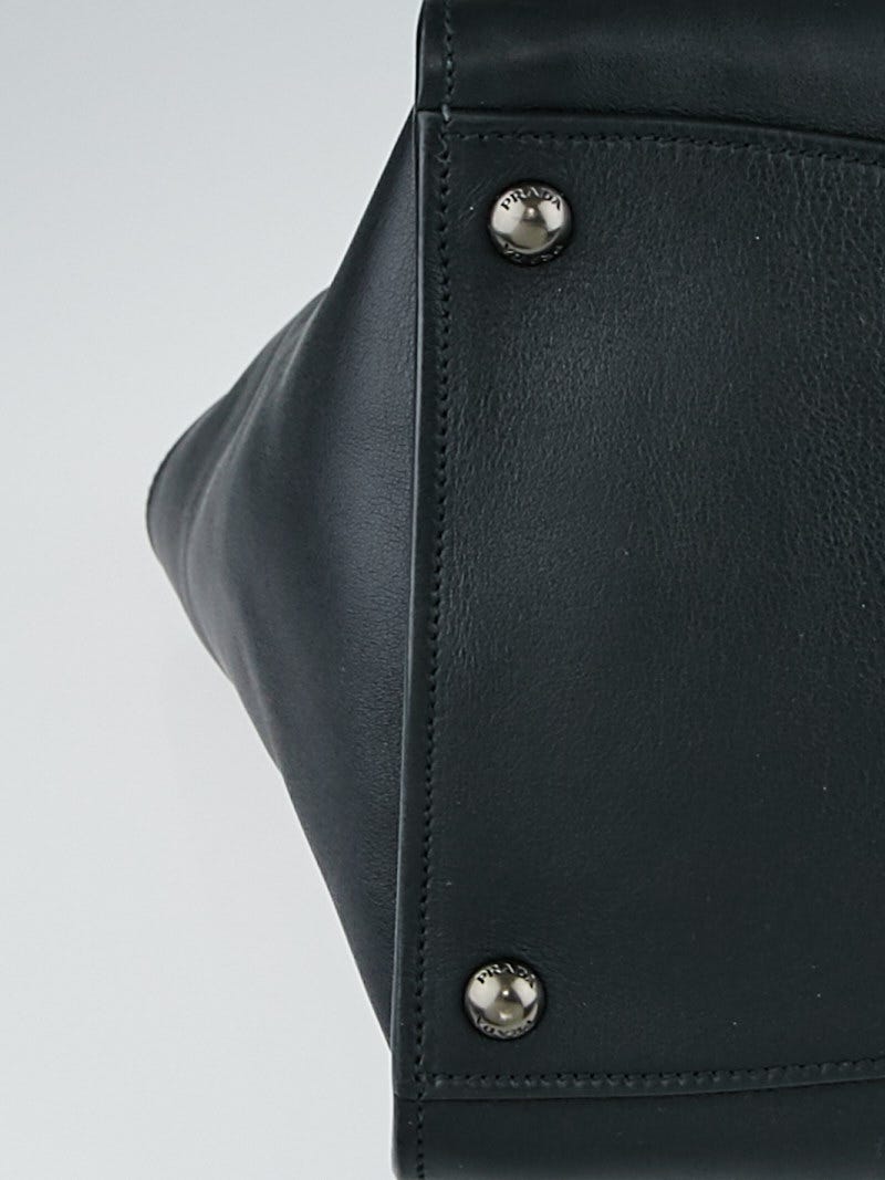 Prada Black City Calf Leather Twin Pocket Double Handle Tote