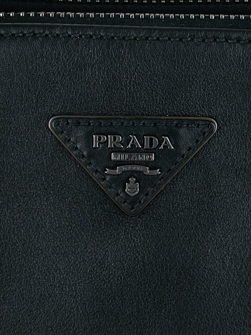 Prada Black City Calf Leather Twin Pocket Double Handle Tote