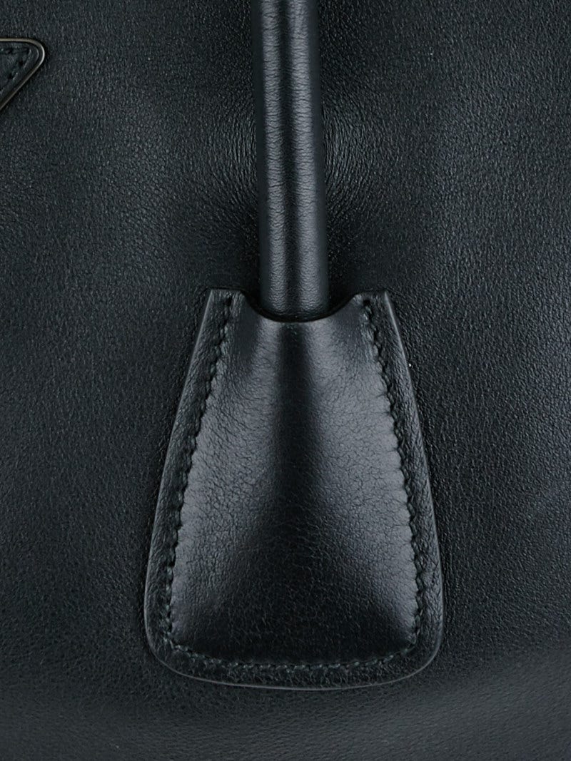Prada Black City Calf Leather Twin Pocket Double Handle Tote