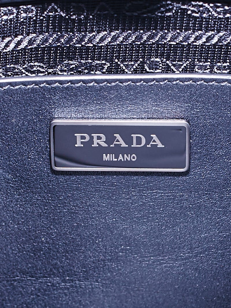 Prada Black City Calf Leather Twin Pocket Double Handle Tote